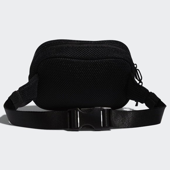Adidas Air Mesh Waist Pack Adjustable Crossbody Bag Black Festival Pouch #719 - Picture 4 of 8
